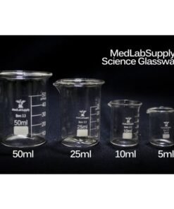 25ml Low Form Graduated Glass Beakers by Med Lab Supply
