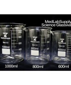 800ML Low Form Graduated Glass Beakers by Med Lab Supply