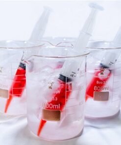 Med Lab Supply Beaker Cocktail Glass with Syringe