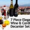 Med Lab Supply 7 piece Chemistry Bar Wine & Cordial Decanter Set