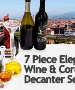 Med Lab Supply 7 piece Chemistry Bar Wine & Cordial Decanter Set