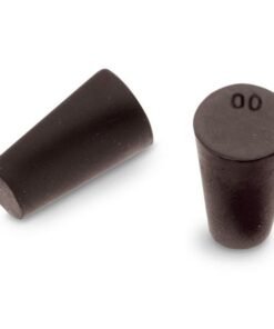 Size No. 00 - Black Rubber Stopper - Solid