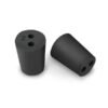 Size No. 2 - Black Rubber Stopper - Solid