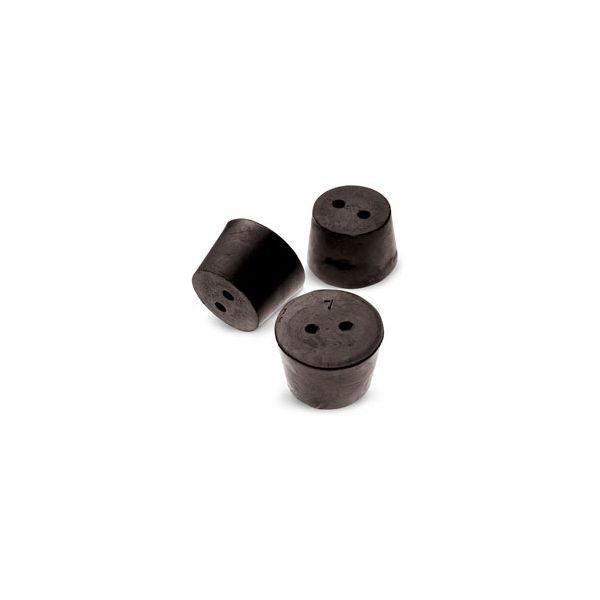 Size No. 7 - Black Rubber Stopper - Solid Size No. 7 - Black Rubber Stopper - Solid