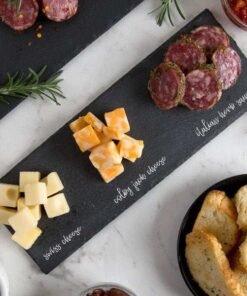 1-Piece Black Slate Tray for Appetizers & Cheese Boards