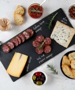 1-Piece Extra Large Black Slate Tray for Appetizers