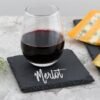 5" Square Black Slate Appetizers & Tasting Plate with Soapstone Chalk